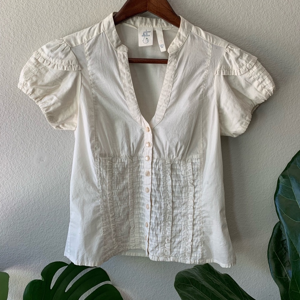 Anthropologie Off-White Blouse